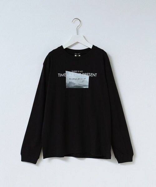 INDIVI（インディヴィ）の「【洗える/WORLD for the World】ロゴプリント ロンT（Tシャツ/カットソー・レディース・ホワイト/ライトベージュ/ブラック・38/13/05）」の3枚目の写真