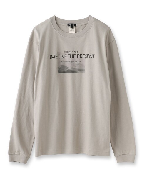 INDIVI（インディヴィ）の「【洗える/WORLD for the World】ロゴプリント ロンT（Tシャツ/カットソー・レディース・ホワイト/ライトベージュ/ブラック・38/13/05）」の4枚目の写真