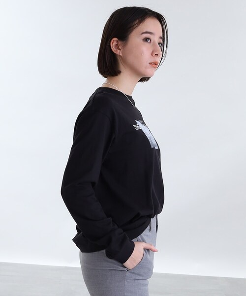 INDIVI（インディヴィ）の「【洗える/WORLD for the World】ロゴプリント ロンT（Tシャツ/カットソー・レディース・ホワイト/ライトベージュ/ブラック・38/13/05）」の17枚目の写真