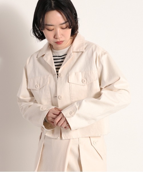 cepo(セポ)の「開襟ミリタリーショートジャケット セットアップ可能(ミリタリージャケット・レディース・オリーブ/オフホワイト・M)」の17枚目の写真