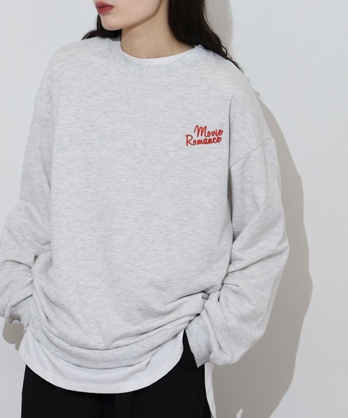 spiritoso(スピリトーゾ)の「spiritoso カップル刺繍トレーナー(スウェット・レディース・オフホワイト/ホワイト系その他/ピンク/ホワイト系その他2/杢グレー・F)」の19枚目の写真