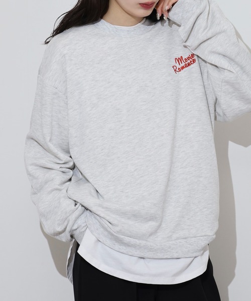 spiritoso(スピリトーゾ)の「spiritoso カップル刺繍トレーナー(スウェット・レディース・オフホワイト/ホワイト系その他/ピンク/ホワイト系その他2/杢グレー・F)」の18枚目の写真