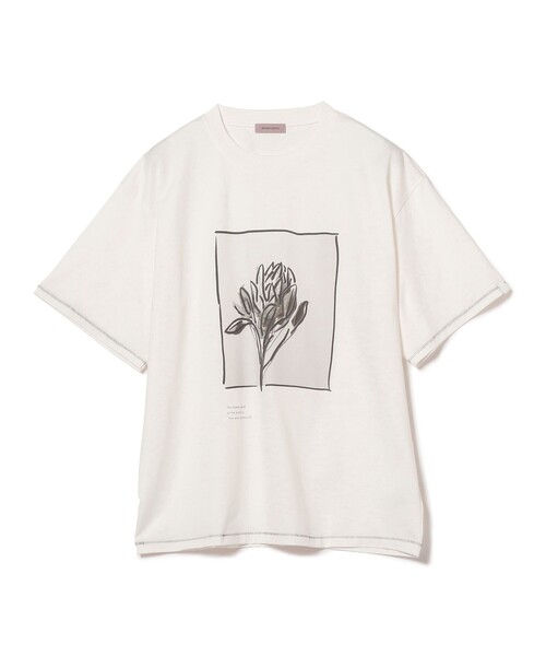 BEAMS LIGHTS(ビームスライツ)の「BEAMS LIGHTS / フラワーフォト プリント Tシャツ23(Tシャツ/カットソー・メンズ・グレー/ブラウン系その他2/ホワイト/ネイビー・SMALL/MEDIUM/LARGE)」の5枚目の写真