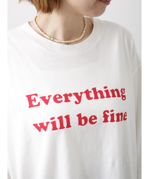 Lugnoncure(ルノンキュール)の「カラーロゴ七分袖Tシャツ(Tシャツ/カットソー・レディース・オフホワイト/チャコール/キナリ・フリ-)」の8枚目の写真