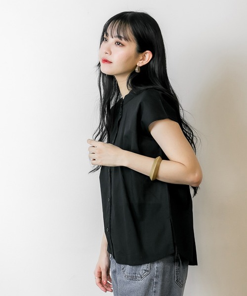atONE（アットワン）の「atONE ローンフレンチブラウス 半袖（シャツ/ブラウス・レディース・オフホワイト/ベージュ/ブラック・F）」の8枚目の写真