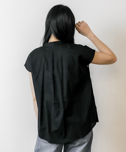 atONE（アットワン）の「atONE ローンフレンチブラウス 半袖（シャツ/ブラウス・レディース・オフホワイト/ベージュ/ブラック・F）」の9枚目の写真