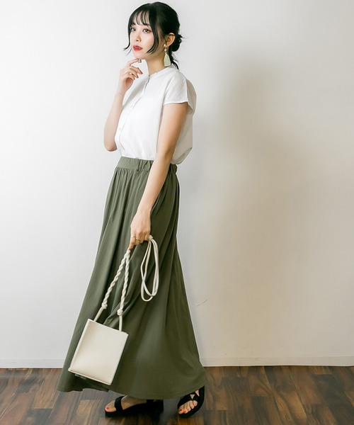atONE（アットワン）の「atONE ローンフレンチブラウス 半袖（シャツ/ブラウス・レディース・オフホワイト/ベージュ/ブラック・F）」の6枚目の写真