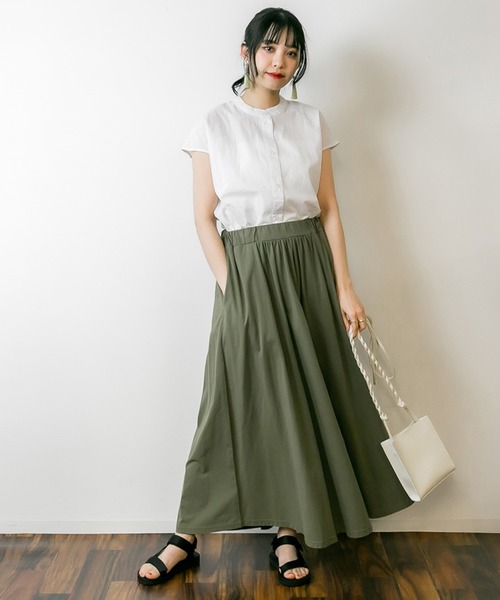 atONE（アットワン）の「atONE ローンフレンチブラウス 半袖（シャツ/ブラウス・レディース・オフホワイト/ベージュ/ブラック・F）」の7枚目の写真
