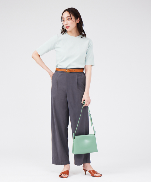 qualite（カリテ）の「ウォッシャブルクルーネックニットT（ニット/セーター・レディース・ホワイト/セージグリーン・フリー）」の12枚目の写真