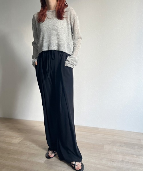 ISOOK（アイスー）の「Tuck design loose sweat pants / タックデザインルーズスウェットパンツ（その他パンツ・レディース・ブラック/グレー・FREE）」の18枚目の写真