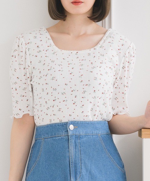 ems excite(エムズエキサイト)の「アソート針抜きテレコCT(Tシャツ/カットソー・レディース・グリーン/オフホワイト/ホワイト系その他/ブルー系その他・FREE)」の2枚目の写真
