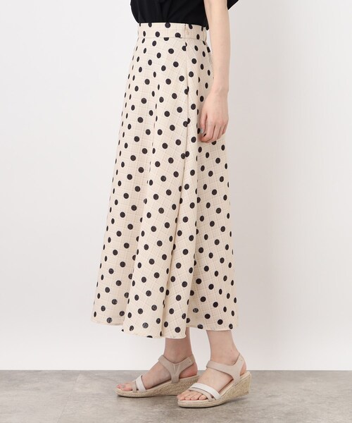 grove（グローブ）の「◆スタイリング映え！シア－チェックドットプリントスカート（スカート・レディース・ブラック系/ベージュ系・02/03/04/01/05）」の15枚目の写真