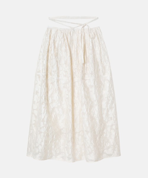 LE CIEL BLEU(ルシェルブルー)の「シアージャガードタイウエストスカート / Sheer Jacquard Tie Waist Skirt(スカート・レディース・オフホワイト/ブラック・36/34)」の11枚目の写真
