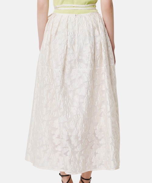 LE CIEL BLEU(ルシェルブルー)の「シアージャガードタイウエストスカート / Sheer Jacquard Tie Waist Skirt(スカート・レディース・オフホワイト/ブラック・36/34)」の8枚目の写真