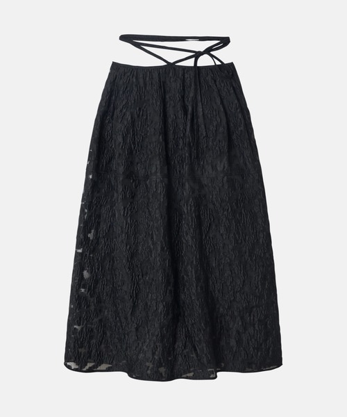 LE CIEL BLEU(ルシェルブルー)の「シアージャガードタイウエストスカート / Sheer Jacquard Tie Waist Skirt(スカート・レディース・オフホワイト/ブラック・36/34)」の17枚目の写真