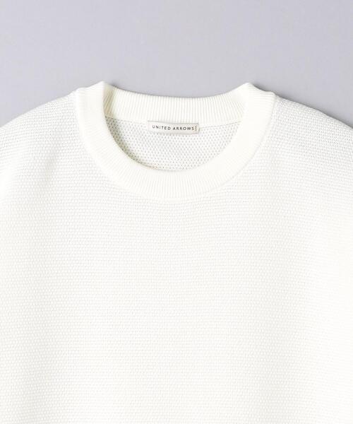 UNITED ARROWS - UNITED ARROWS  ビッグカラーショートスリーブ ニット　ホワイト オープンカラー ショートスリーブニット ―ウォッシャブル―