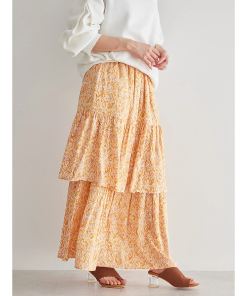 AMERICAN HOLIC（アメリカンホリック）の「ティアードエスニックプリントスカート（スカート・レディース・オレンジ/ブルー・L/M）」の9枚目の写真
