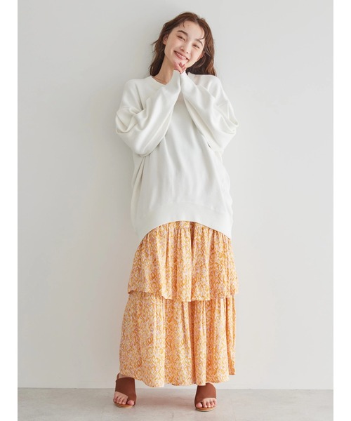 AMERICAN HOLIC（アメリカンホリック）の「ティアードエスニックプリントスカート（スカート・レディース・オレンジ/ブルー・L/M）」の10枚目の写真