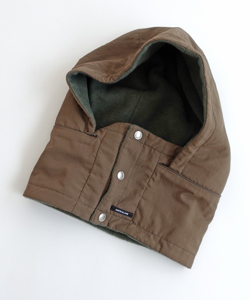 ARCH & LINE（アーチアンドライン）の「リサイクルナイロンフード付きネックウォーマー FLEECE SNOODIE（ネックウォーマー/スヌード・キッズ・ブラウン/イエロー/クリーム/ブラック・L/M）」の8枚目の写真