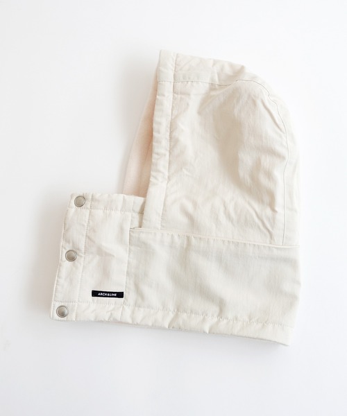 ARCH & LINE（アーチアンドライン）の「リサイクルナイロンフード付きネックウォーマー FLEECE SNOODIE（ネックウォーマー/スヌード・キッズ・ブラウン/イエロー/クリーム/ブラック・L/M）」の9枚目の写真