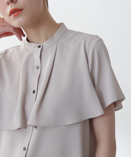 N.（N. Natural Beauty Basic）（エヌエヌナチュラルビューティーベーシック）の「◆ケープディティールブラウス（シャツ/ブラウス・レディース・ブラック/ナチュラル/グレー系その他/パープル/ミント・MEDIUM）」の13枚目の写真