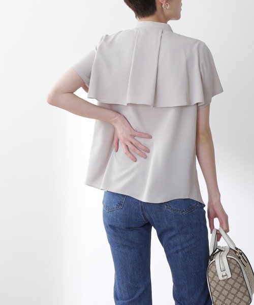 N.（N. Natural Beauty Basic）（エヌエヌナチュラルビューティーベーシック）の「◆ケープディティールブラウス（シャツ/ブラウス・レディース・ブラック/ナチュラル/グレー系その他/パープル/ミント・MEDIUM）」の18枚目の写真