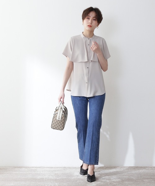 N.（N. Natural Beauty Basic）（エヌエヌナチュラルビューティーベーシック）の「◆ケープディティールブラウス（シャツ/ブラウス・レディース・ブラック/ナチュラル/グレー系その他/パープル/ミント・MEDIUM）」の16枚目の写真