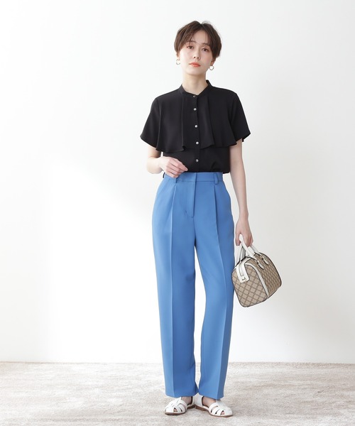 N.（N. Natural Beauty Basic）（エヌエヌナチュラルビューティーベーシック）の「◆ケープディティールブラウス（シャツ/ブラウス・レディース・ブラック/ナチュラル/グレー系その他/パープル/ミント・MEDIUM）」の8枚目の写真