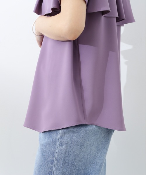 N.（N. Natural Beauty Basic）（エヌエヌナチュラルビューティーベーシック）の「◆ケープディティールブラウス（シャツ/ブラウス・レディース・ブラック/ナチュラル/グレー系その他/パープル/ミント・MEDIUM）」の22枚目の写真