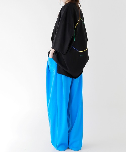 minsobi(ミンソビ)の「グラデーションサークルT ビッグシルエット半袖カットソー(Tシャツ/カットソー・メンズ・ブラック/ホワイト・FREE)」の20枚目の写真