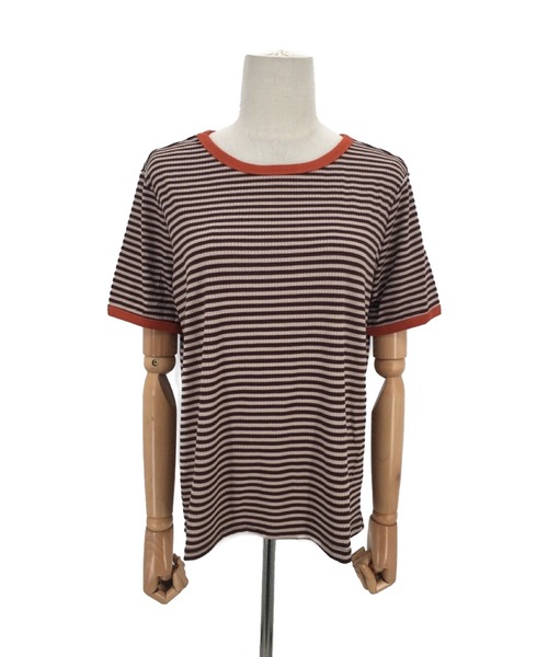 Amulet(アミュレット)の「ボーダー半袖カットソー(Tシャツ/カットソー・レディース・グリーン/ブラウン/ブラック・L/XL/M)」の17枚目の写真