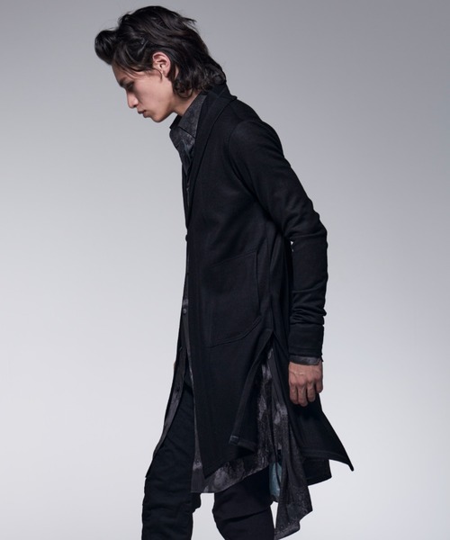 たいkiryuyrik カーディガン　ブラック キリュウキリュウ kiryuyrik Border Dolman Fringe Cardigan （Black