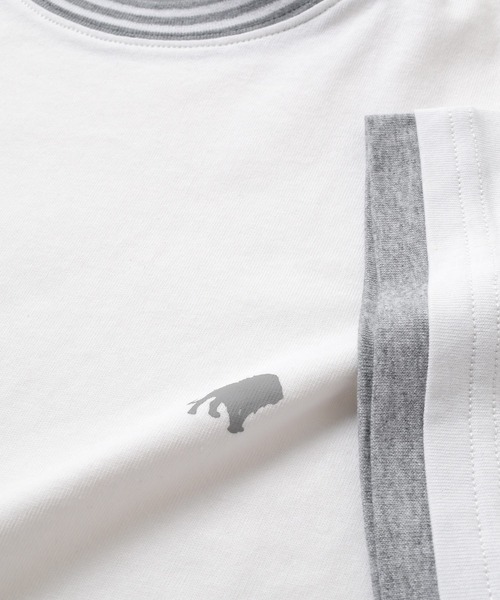 GLAZOS（グラソス）の「【接触冷感】袖レイヤードラインリブワンポイント半袖Tシャツ（Tシャツ/カットソー・キッズ・ネイビー/ホワイト/グリーン・160cm/170cm/150cm/140cm）」の13枚目の写真