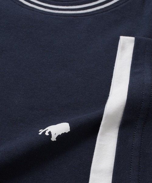 GLAZOS（グラソス）の「【接触冷感】袖レイヤードラインリブワンポイント半袖Tシャツ（Tシャツ/カットソー・キッズ・ネイビー/ホワイト/グリーン・160cm/170cm/150cm/140cm）」の17枚目の写真