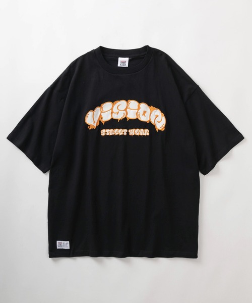 VISION STREET WEAR（ヴィジョンストリートウェア）の「【VISION STREET  WEAR/ヴィジョンストリートウェア】バブルロゴ サテン刺繍デザイン オーバーサイズ 半袖Tシャツ/ビッグシルエット（Tシャツ/カットソー・メンズ・杢グレー/ブラック/ホワイト・M/L）」の9枚目の写真