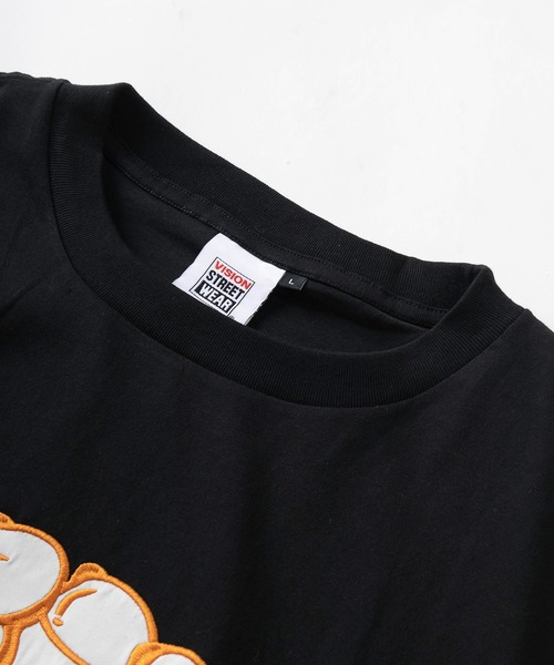 VISION STREET WEAR（ヴィジョンストリートウェア）の「【VISION STREET  WEAR/ヴィジョンストリートウェア】バブルロゴ サテン刺繍デザイン オーバーサイズ 半袖Tシャツ/ビッグシルエット（Tシャツ/カットソー・メンズ・杢グレー/ブラック/ホワイト・M/L）」の6枚目の写真