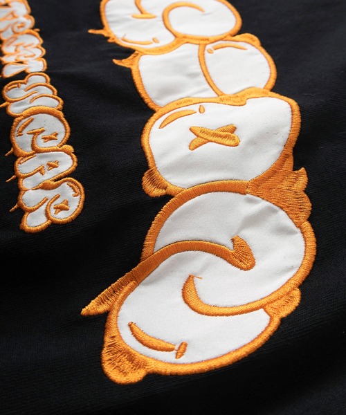 VISION STREET WEAR（ヴィジョンストリートウェア）の「【VISION STREET  WEAR/ヴィジョンストリートウェア】バブルロゴ サテン刺繍デザイン オーバーサイズ 半袖Tシャツ/ビッグシルエット（Tシャツ/カットソー・メンズ・杢グレー/ブラック/ホワイト・M/L）」の8枚目の写真