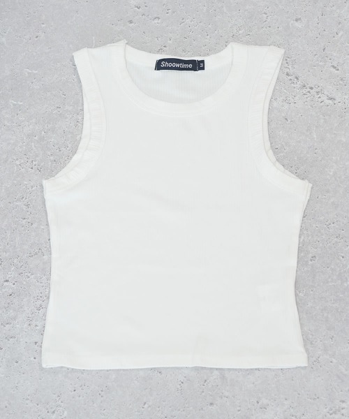 Auntie Rosa（アンティローザ）の「ショート丈コットンリブニットタンクトップ（タンクトップ・レディース・ブラック/ホワイト/ベージュ/ネイビー・SMALL/MEDIUM）」の13枚目の写真
