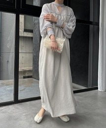 WILLFULLY | sheer shirring open sleeve OP(ワンピース)