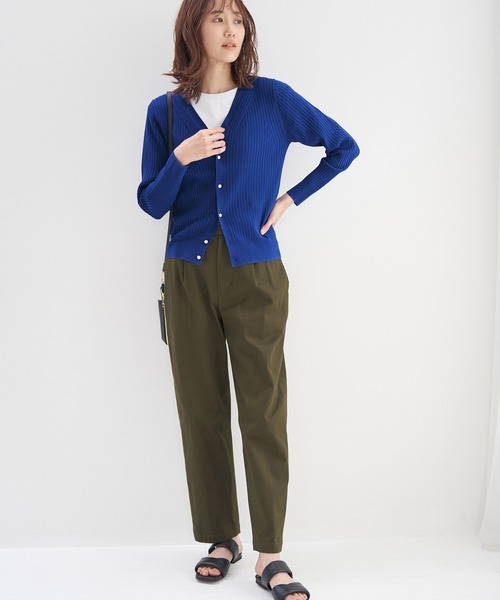 UVカット・洗濯機OK/ワイドリブニットカーディガン