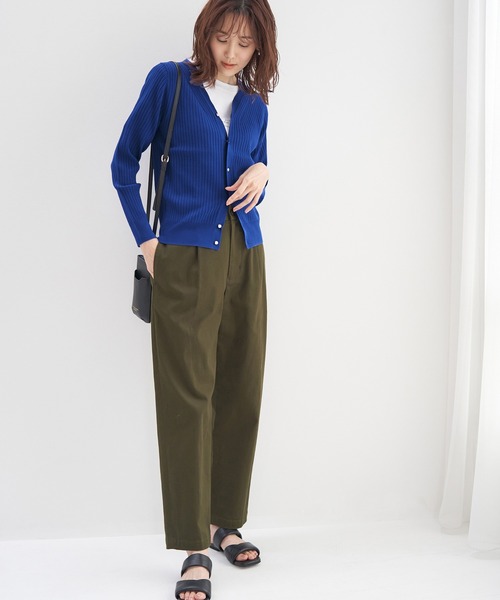 UVカット・洗濯機OK/ワイドリブニットカーディガン