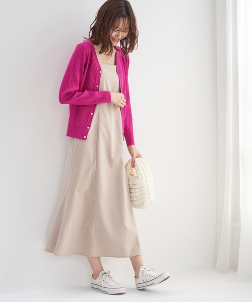 ROPE' PICNIC（ロペピクニック）の「ワイドリブニットカーディガン/UVカット・洗える（カーディガン/ボレロ・レディース・ブラック/ホワイト系その他5/ブルー/ピンク系その他2・38）」の21枚目の写真