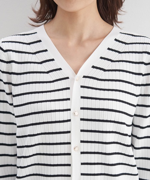 ROPE' PICNIC（ロペピクニック）の「ワイドリブニットカーディガン/UVカット・洗える（カーディガン/ボレロ・レディース・ブラック/ホワイト系その他5/ブルー/ピンク系その他2・38）」の15枚目の写真