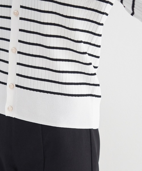 ROPE' PICNIC（ロペピクニック）の「ワイドリブニットカーディガン/UVカット・洗える（カーディガン/ボレロ・レディース・ブラック/ホワイト系その他5/ブルー/ピンク系その他2・38）」の22枚目の写真