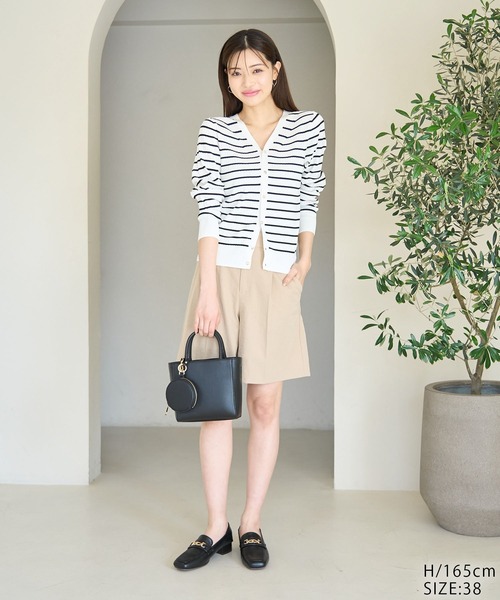 ROPE' PICNIC（ロペピクニック）の「ワイドリブニットカーディガン/UVカット・洗える（カーディガン/ボレロ・レディース・ブラック/ホワイト系その他5/ブルー/ピンク系その他2・38）」の5枚目の写真