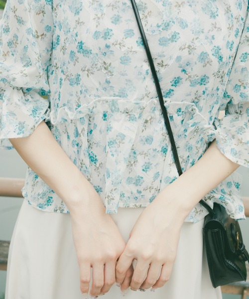 kutir（クティール）の「【クティールとレトロ】チャイナジャガードブラウス（シャツ/ブラウス・レディース・グリーン/アイボリー/ブルー・FREE）」の13枚目の写真