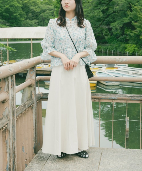 kutir（クティール）の「【クティールとレトロ】チャイナジャガードブラウス（シャツ/ブラウス・レディース・グリーン/アイボリー/ブルー・FREE）」の15枚目の写真