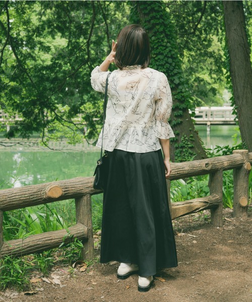 ブラウス シャツ MARU TO/マルト Cacao Dye China Workshirt/カカオダイ チャイナワークシャツ レディース セール】 デニム チャイナシャツ （シャツ・ブラウス