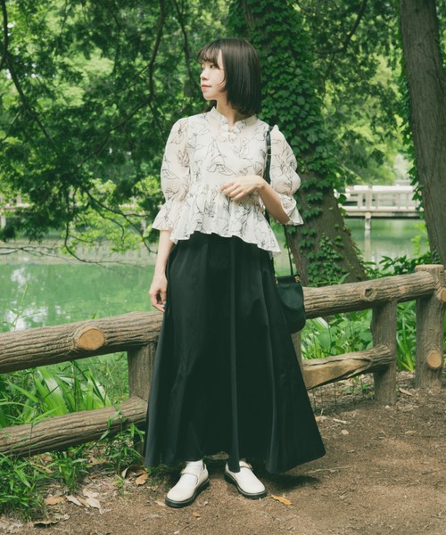 kutir（クティール）の「【クティールとレトロ】チャイナジャガードブラウス（シャツ/ブラウス・レディース・グリーン/アイボリー/ブルー・FREE）」の12枚目の写真