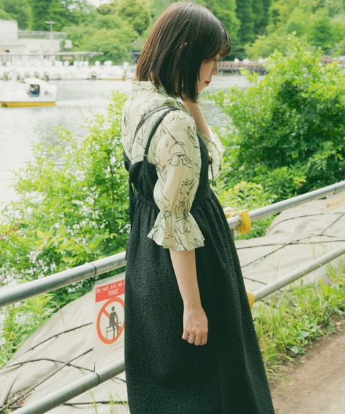 kutir（クティール）の「【クティールとレトロ】チャイナジャガードブラウス（シャツ/ブラウス・レディース・グリーン/アイボリー/ブルー・FREE）」の7枚目の写真